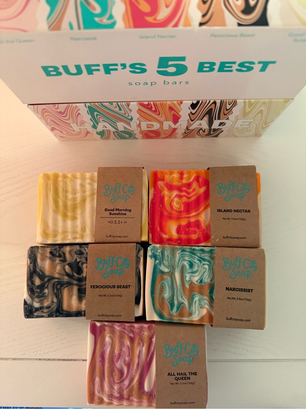 Buff City Soaps “Buff’s 5 Best” Bars of Soap Set / Plant Based / BRAND NEW!